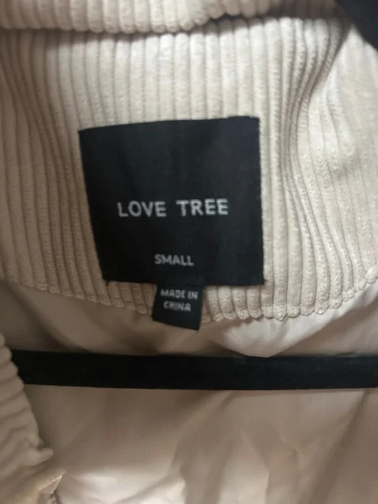 Love Tree Beige Corduroy Puffer Vest - Picture 2 of 4